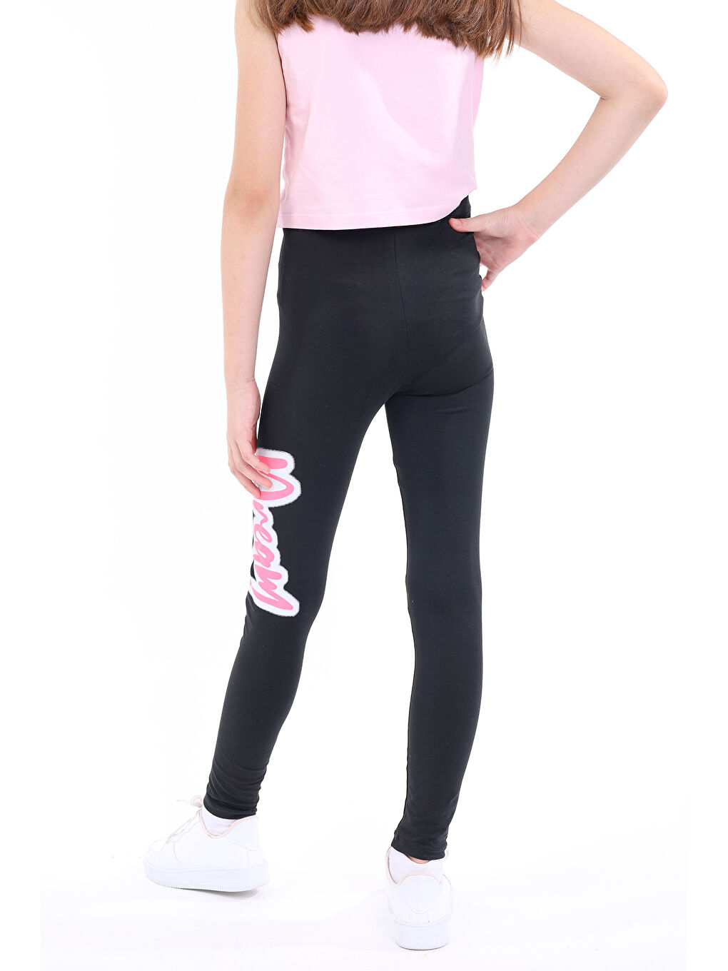 Siyah Kız Çocuk Baskılı Tayt-2