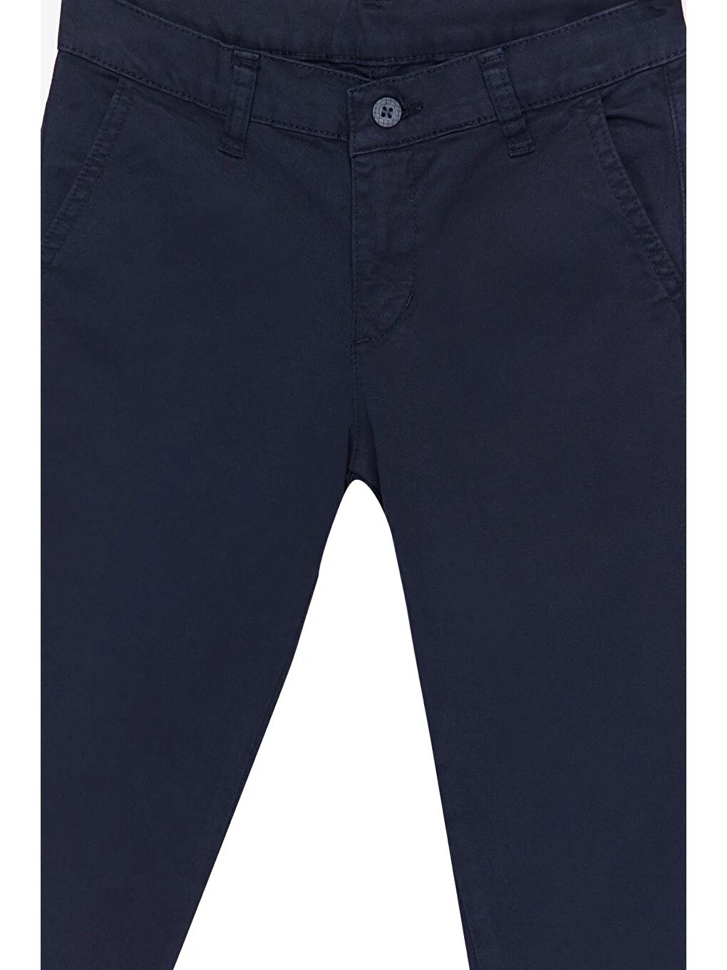 Lacivert Erkek Çocuk Regular Pamuklu Esnek Lastikli Chino Dokuma Okul Pantolon-2