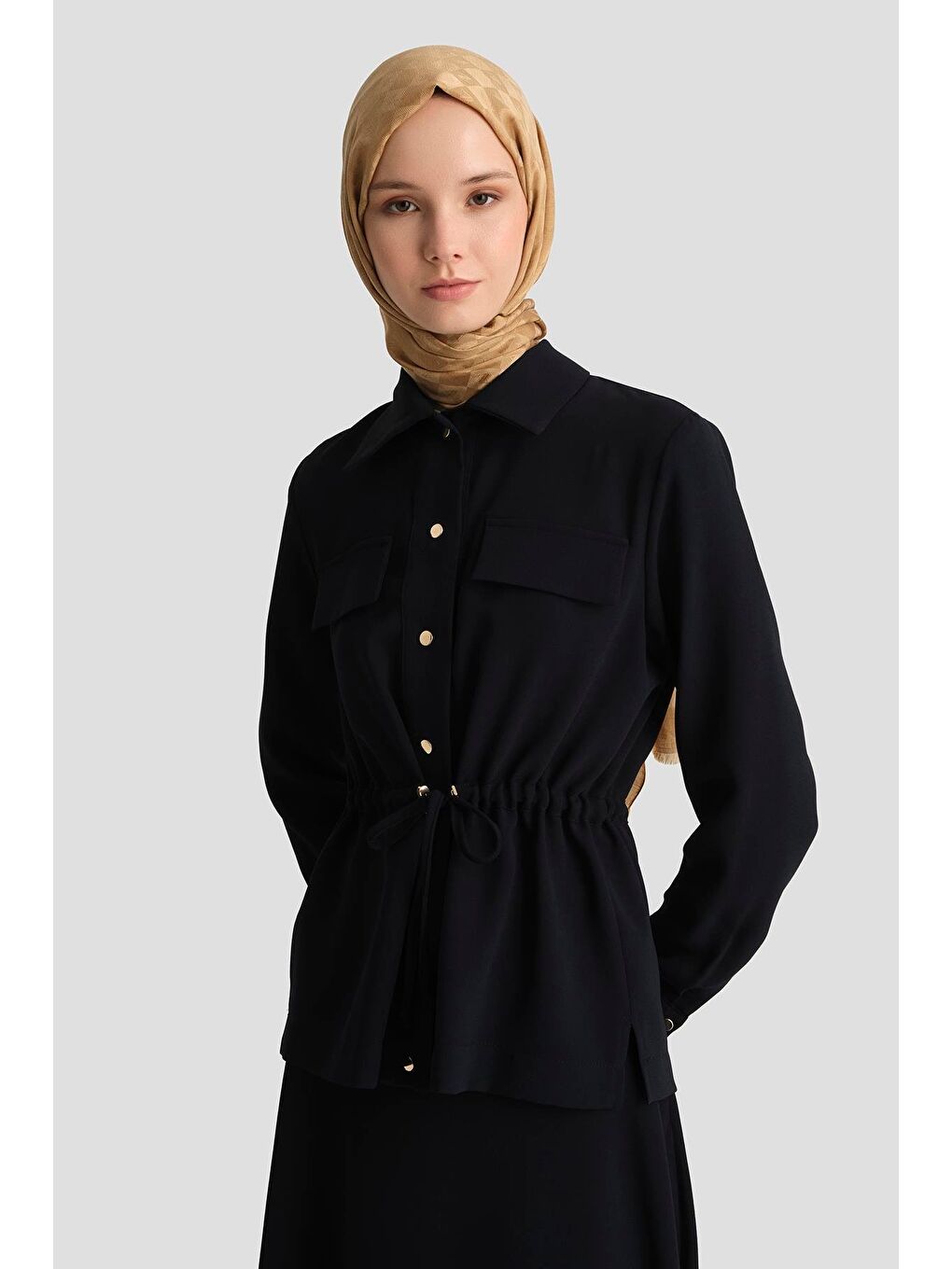 Beli Büzgülü Takım 25Yd9172 Lacivert-2