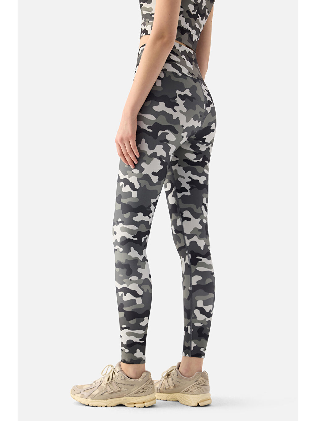 Karışık Kamuflaj Desenli Dijital Spor Tayt-4