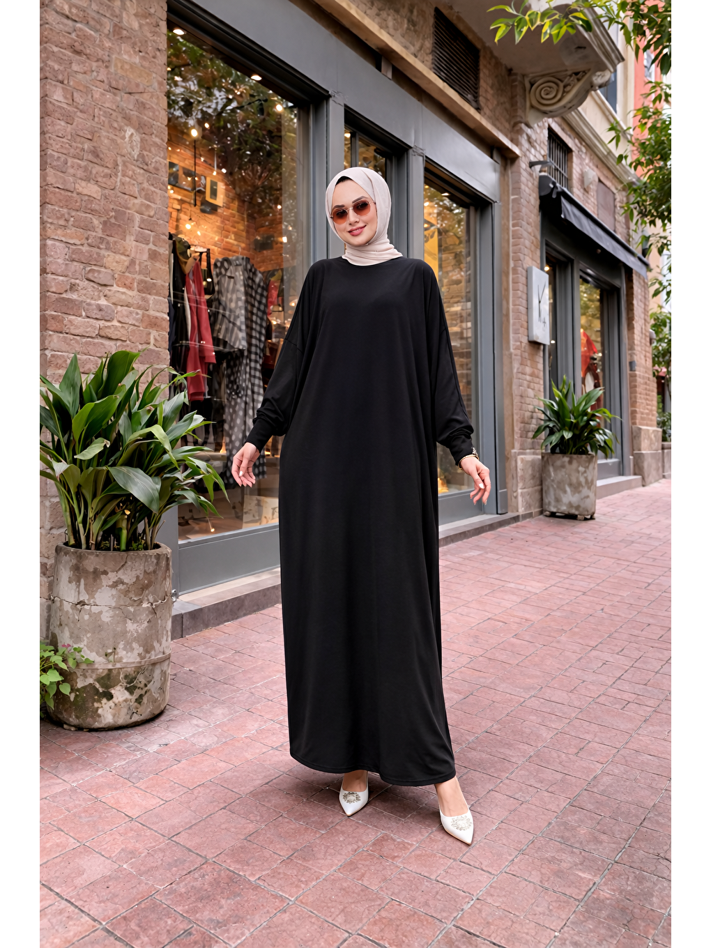 Kadın Premium Comfort Uzun Siyah Namaz Elbisesi