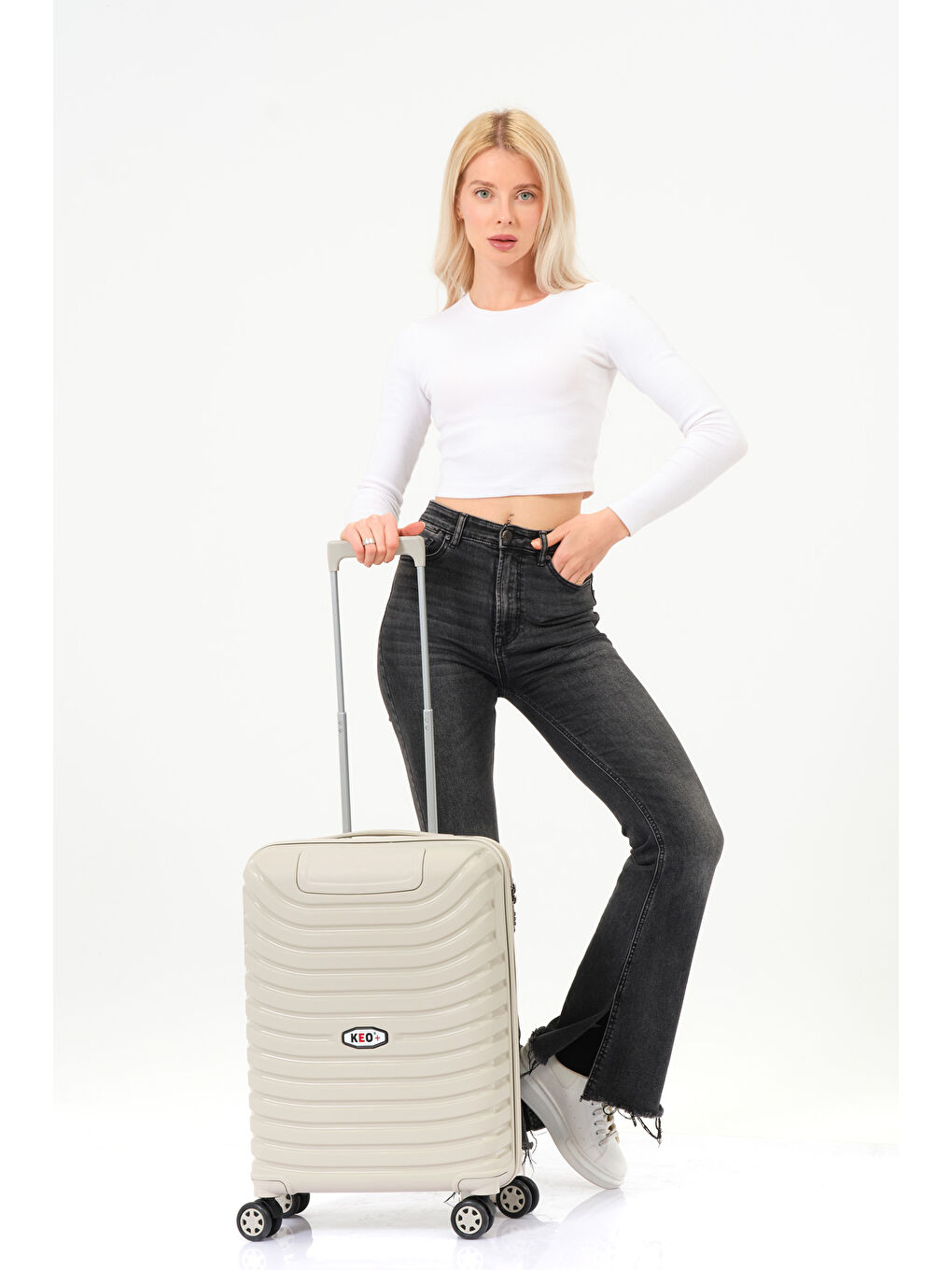 Bej Kabin Boy Krem PP Valiz