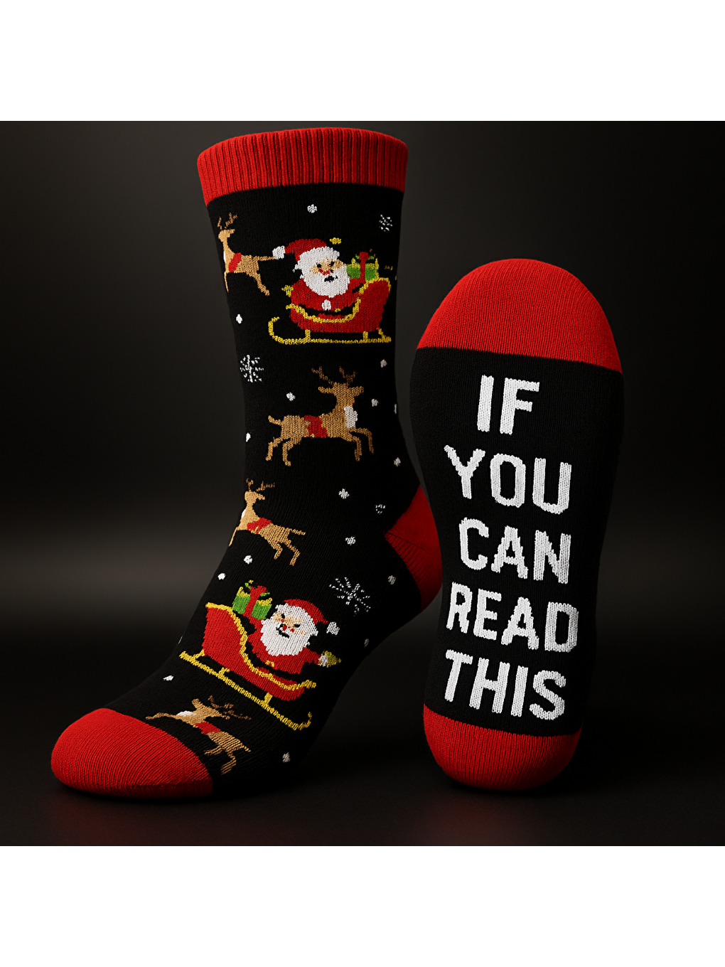 Siyah 2’li Temalı Yumuşak Havlu Çorap Seti – Kırmızı Uçlu-5