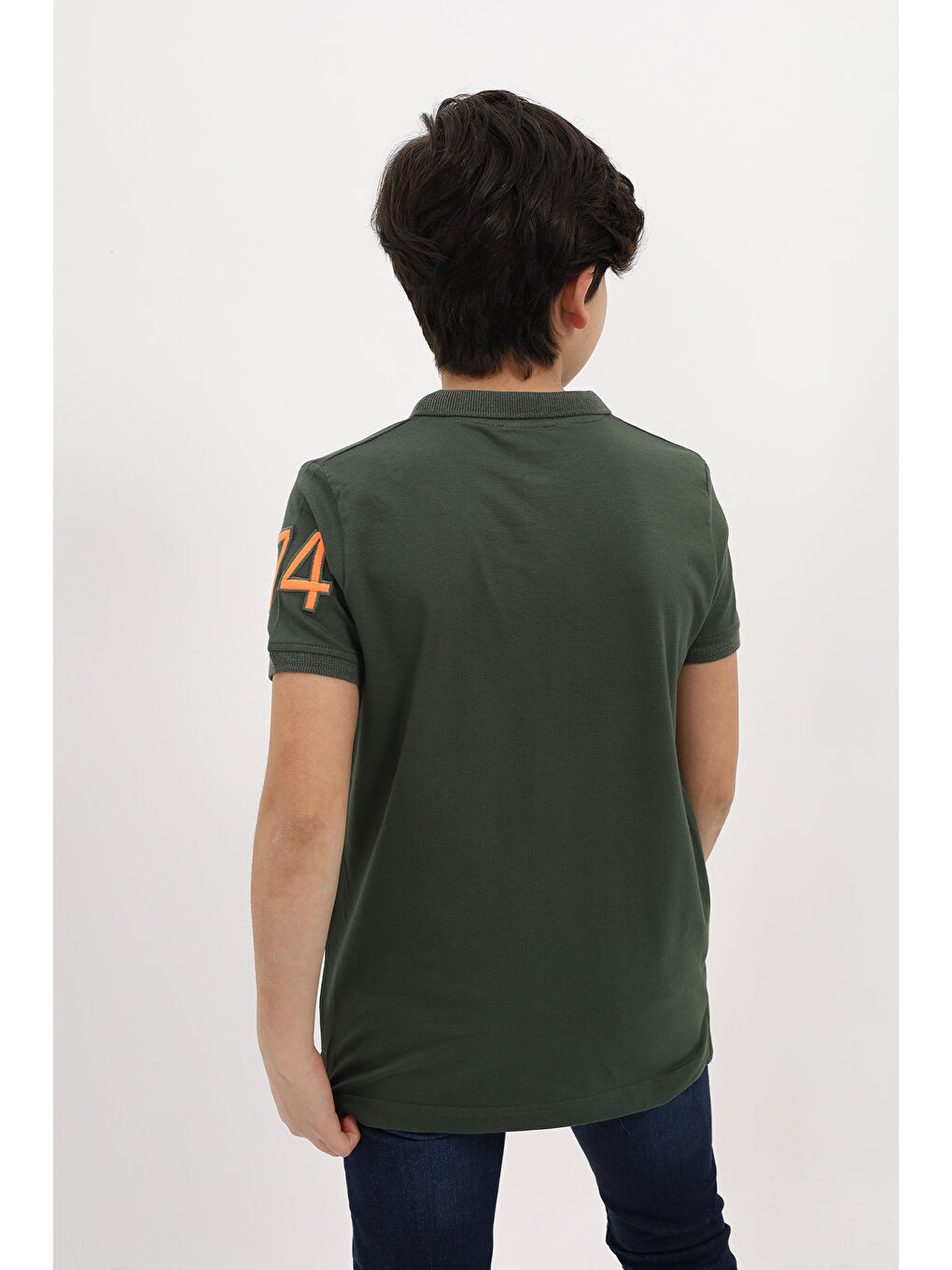 Haki Erkek Çocuk Nakışlı Tişört-4