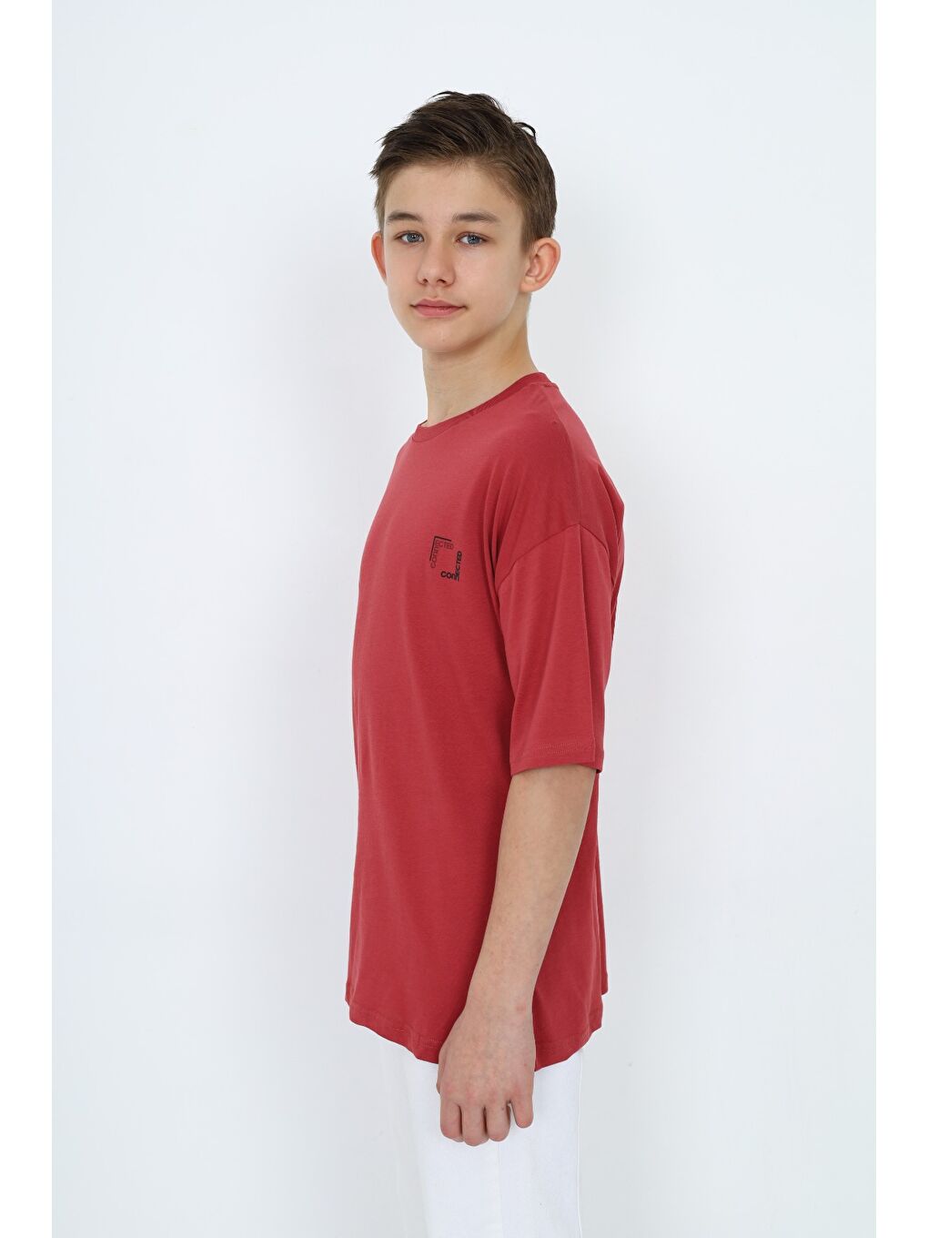 Kahverengi Erkek Çocuk Baskılı Tişört-1