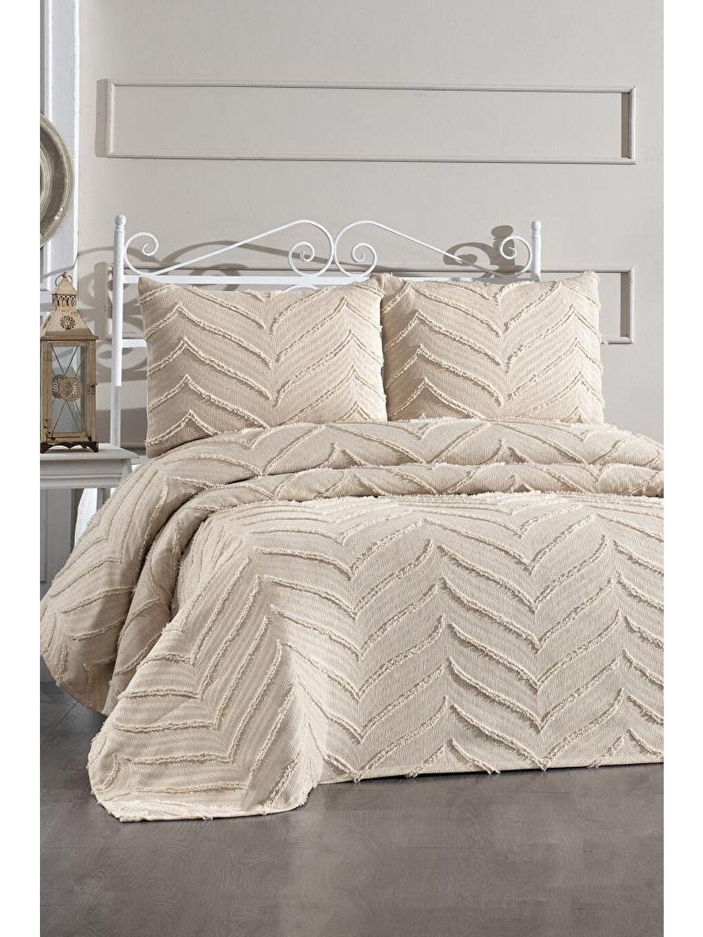 Sementina 3 Parça Çift Kişilik Pike Takımı Bej