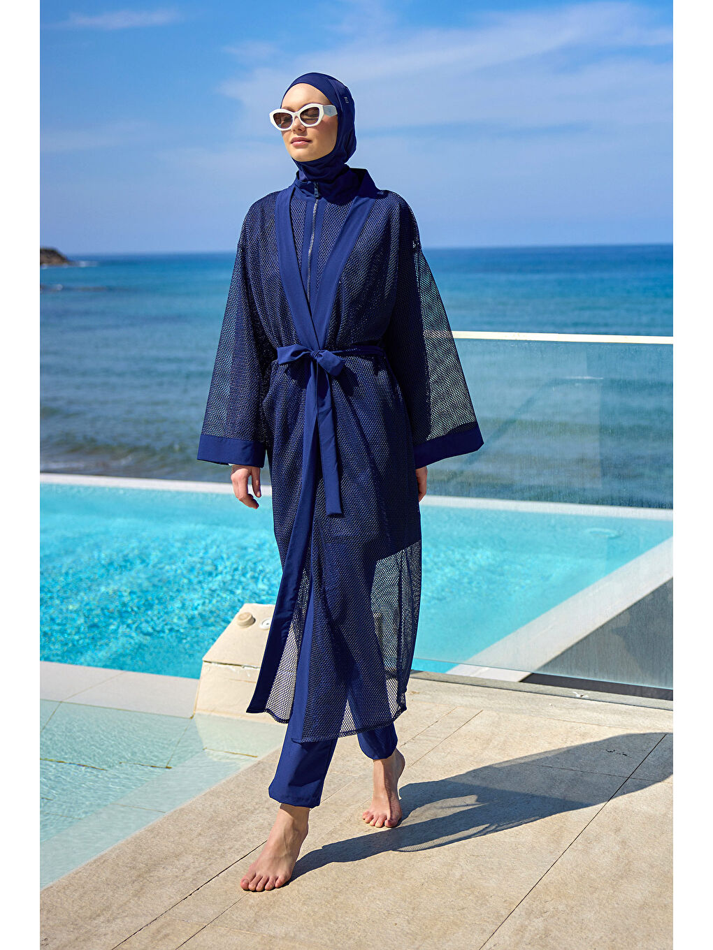 Lacivert Pareo Kaftan P2501-2-1