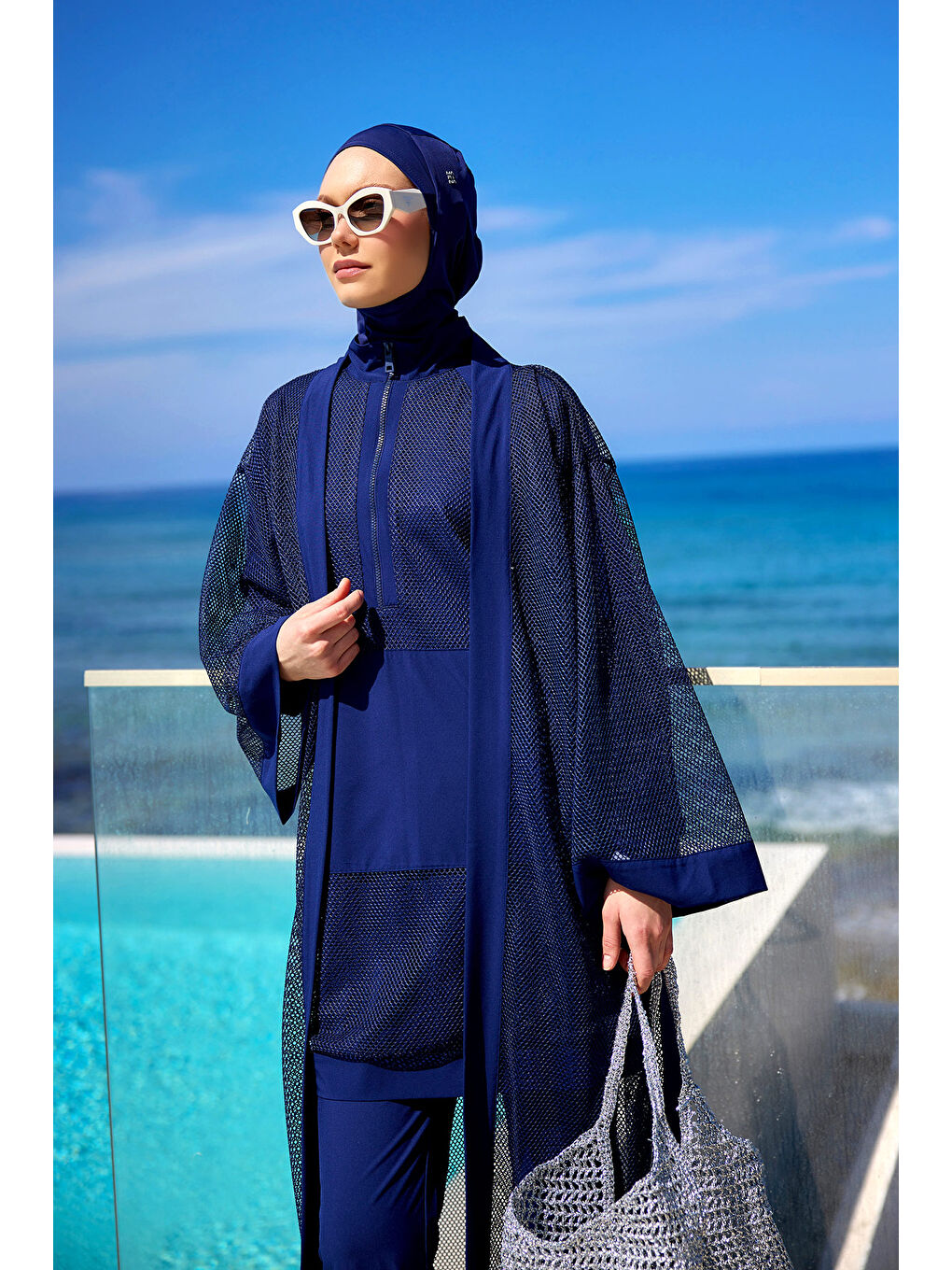 Lacivert Pareo Kaftan P2501-2-2