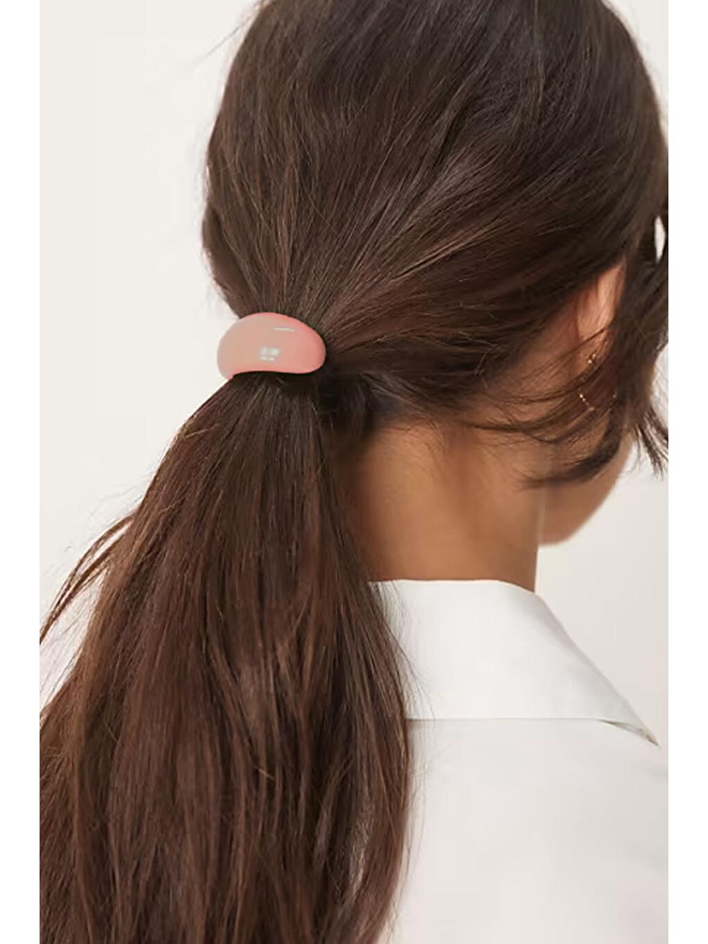 Pembe Akrilik Lastikli At Kuyruğu Tokası-1