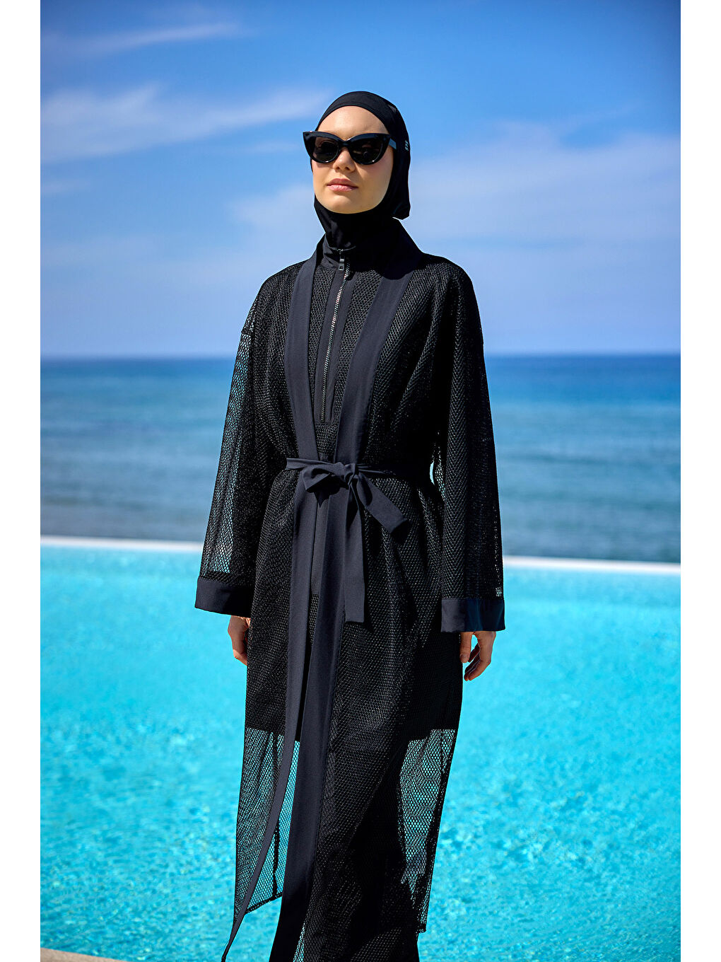 Siyah Pareo Kaftan P2501-1