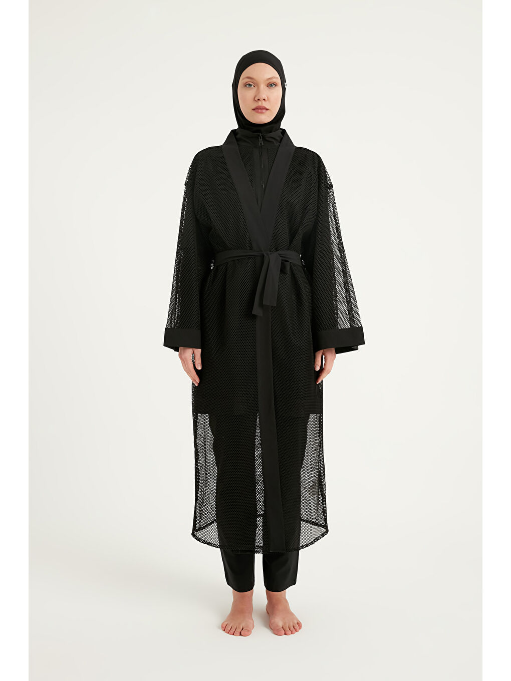 Siyah Pareo Kaftan P2501-1-1