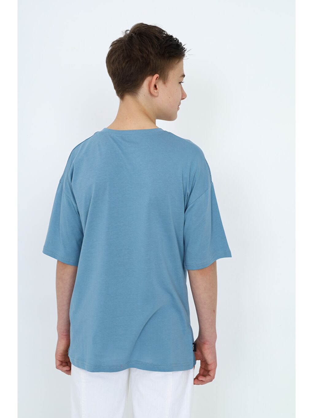 Mavi Erkek Çocuk Baskılı Tişört-3