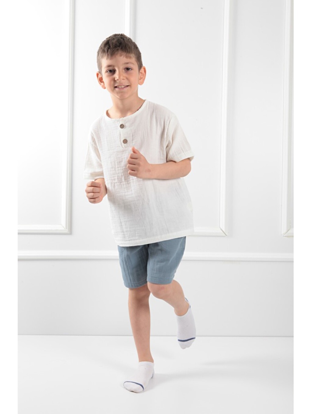 İndigo Erkek Çocuk Müslin Şort-4