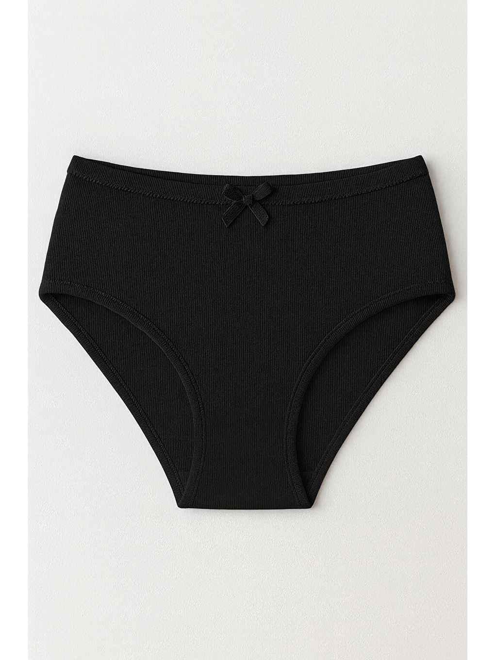 Kadın Yüksek Bel Pamuklu Ribana Slip Külot 3'Lü Paket – Esnek & Rahat | Siyah K0305-1