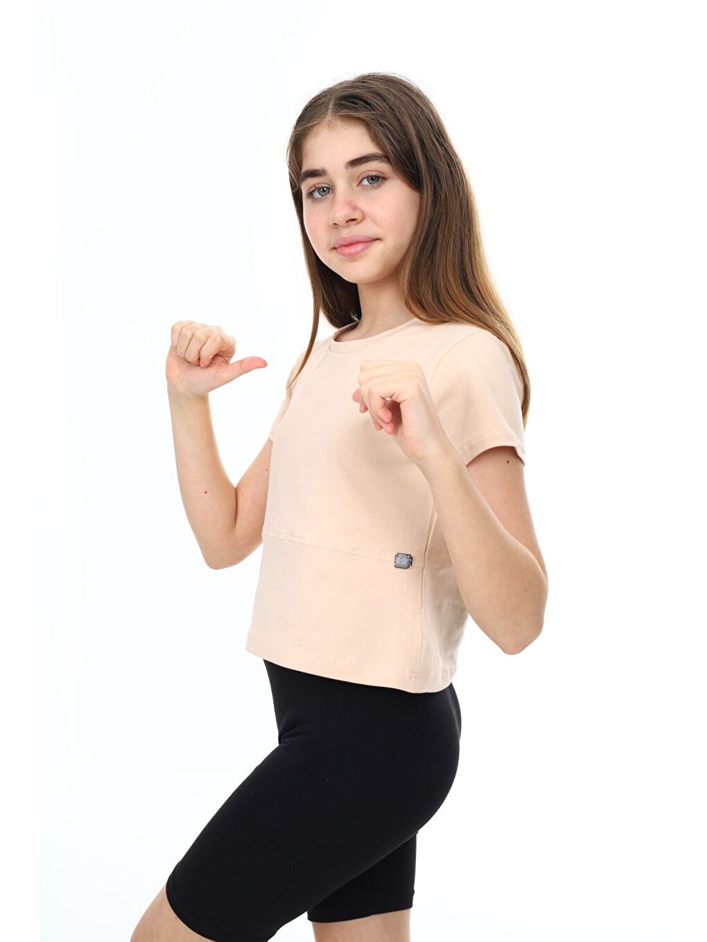 Bej Kız Çocuk Tişört-1