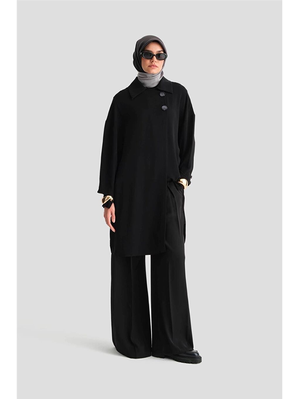 Yarım Astarlı Giy Çık 24K5605 Siyah-1