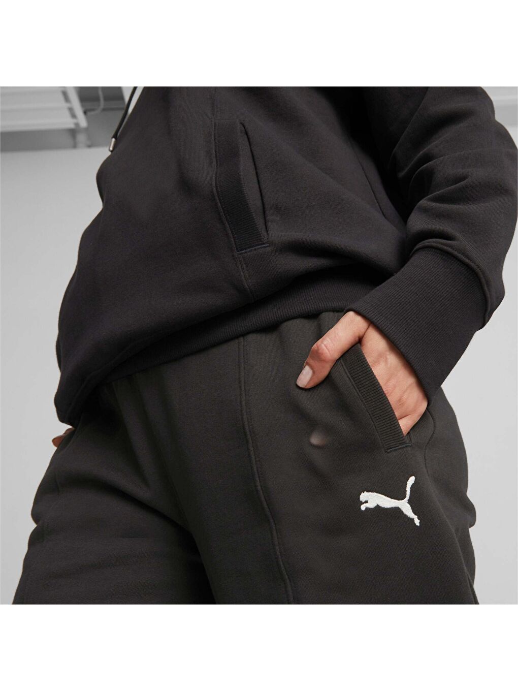 Siyah HER Yüksek Bel Kadın Eşofman Altı-1