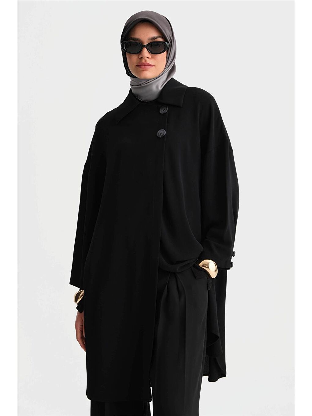 Yarım Astarlı Giy Çık 24K5605 Siyah-2