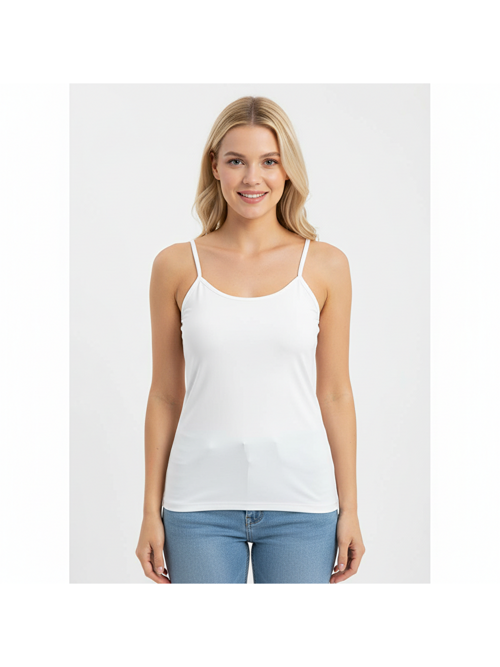 Bej Kadın Kendinden Askılı Basic Atlet Bb2129