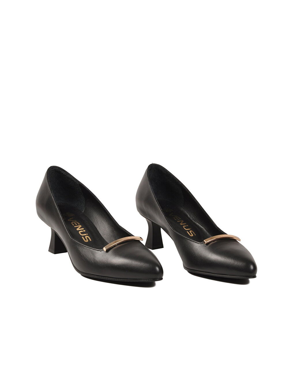 Siyah İnce Kısa Topuklu Kadın Abiye Ayakkabı 26532529Y Z-2