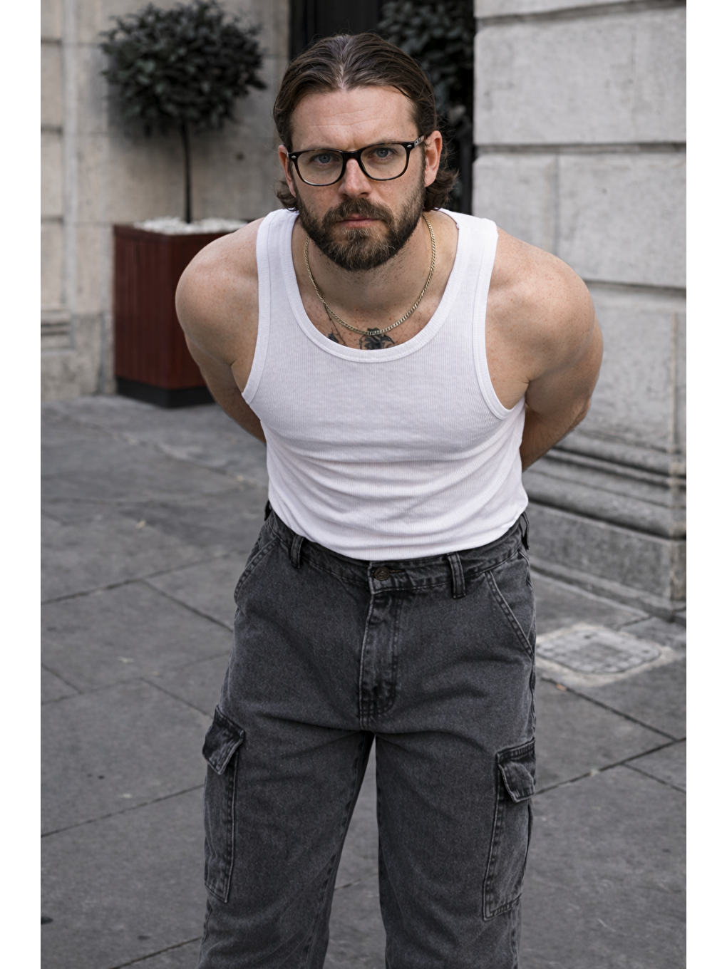 Erkek Günlük Kargo Cep Antrasit Baggy Pantolon-2