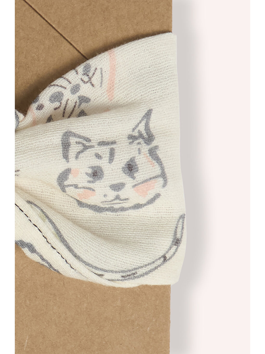 Kız Çocuk Müslin Saç Bandı Bej-1