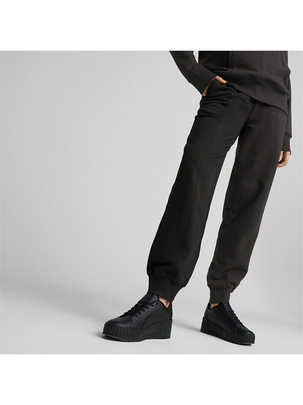 Siyah HER Yüksek Bel Kadın Eşofman Altı-6