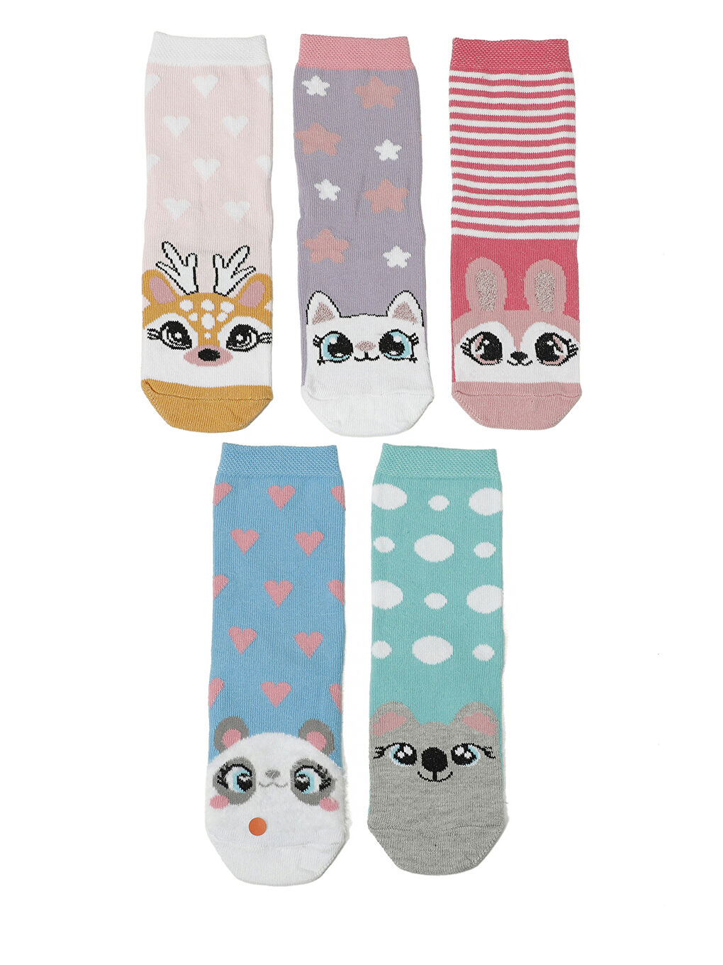 Karışık LOVELY 5 LI SKT-G 5PR Çok Renkli Kız Çocuk Soket Çorap