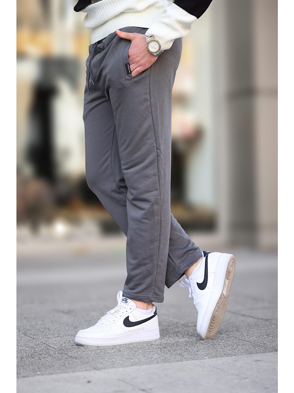 Gri Füme Basic Eşofman Altı 5479-1