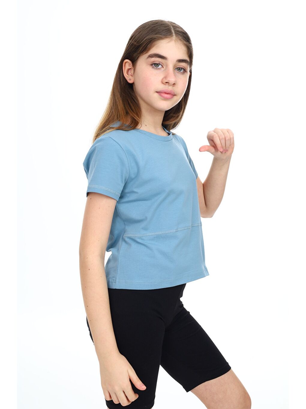 Mavi Kız Çocuk Tişört-1