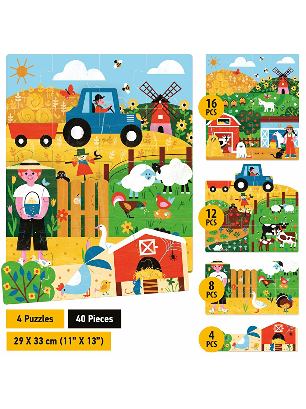 Ecoplay Shaped Puzzle Farm 59032-1