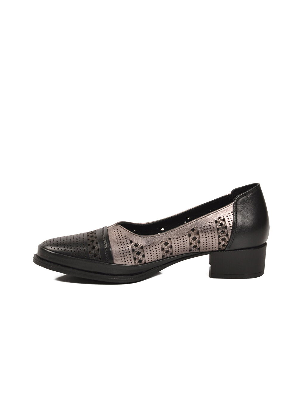 Siyah Hakiki Deri Kadın Topuklu Ayakkabı 1709280Y Z-1