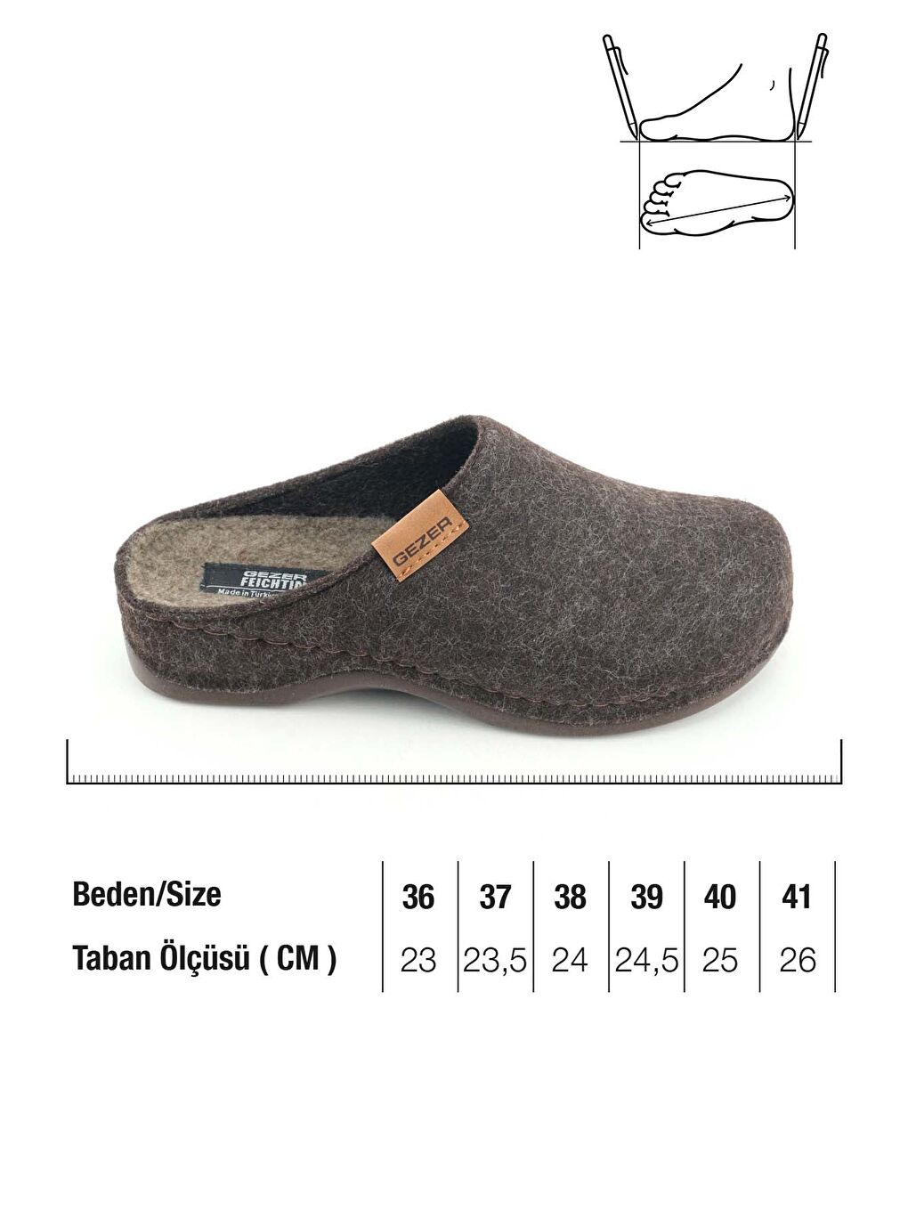 Kahverengi Feichtingen Kadın Kışlık Keçe Rahat Taban Ev Bahçe Terlik-2