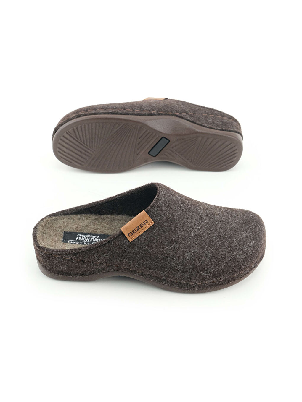 Kahverengi Feichtingen Kadın Kışlık Keçe Rahat Taban Ev Bahçe Terlik-5