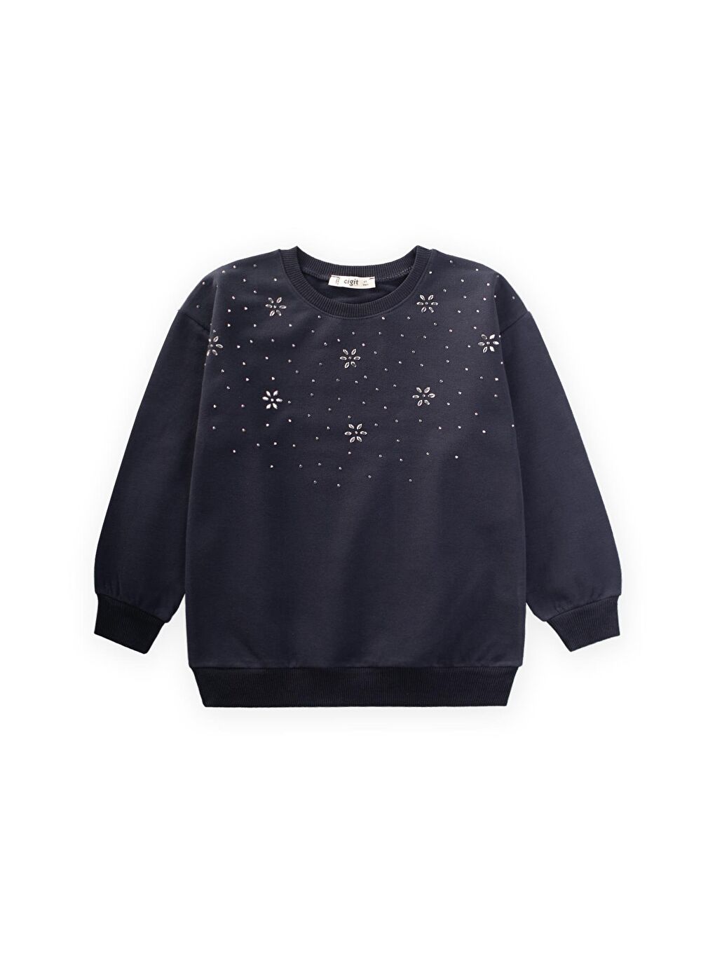 Taş Detaylı Sweatshirt 4-12 Yaş Antrasit