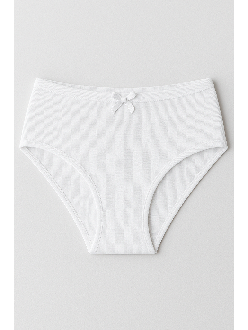 Kadın Yüksek Bel Pamuklu Ribana Slip Külot 3'Lü Paket – Esnek & Rahat | Beyaz K0305-1