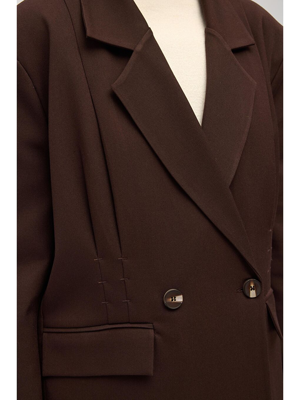 Kahverengi Solvei Pile Detay Kahve Blazer-6