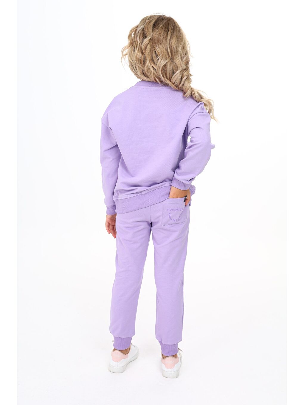 Lila Kız Çocuk Baskılı Eşofman Takım-3