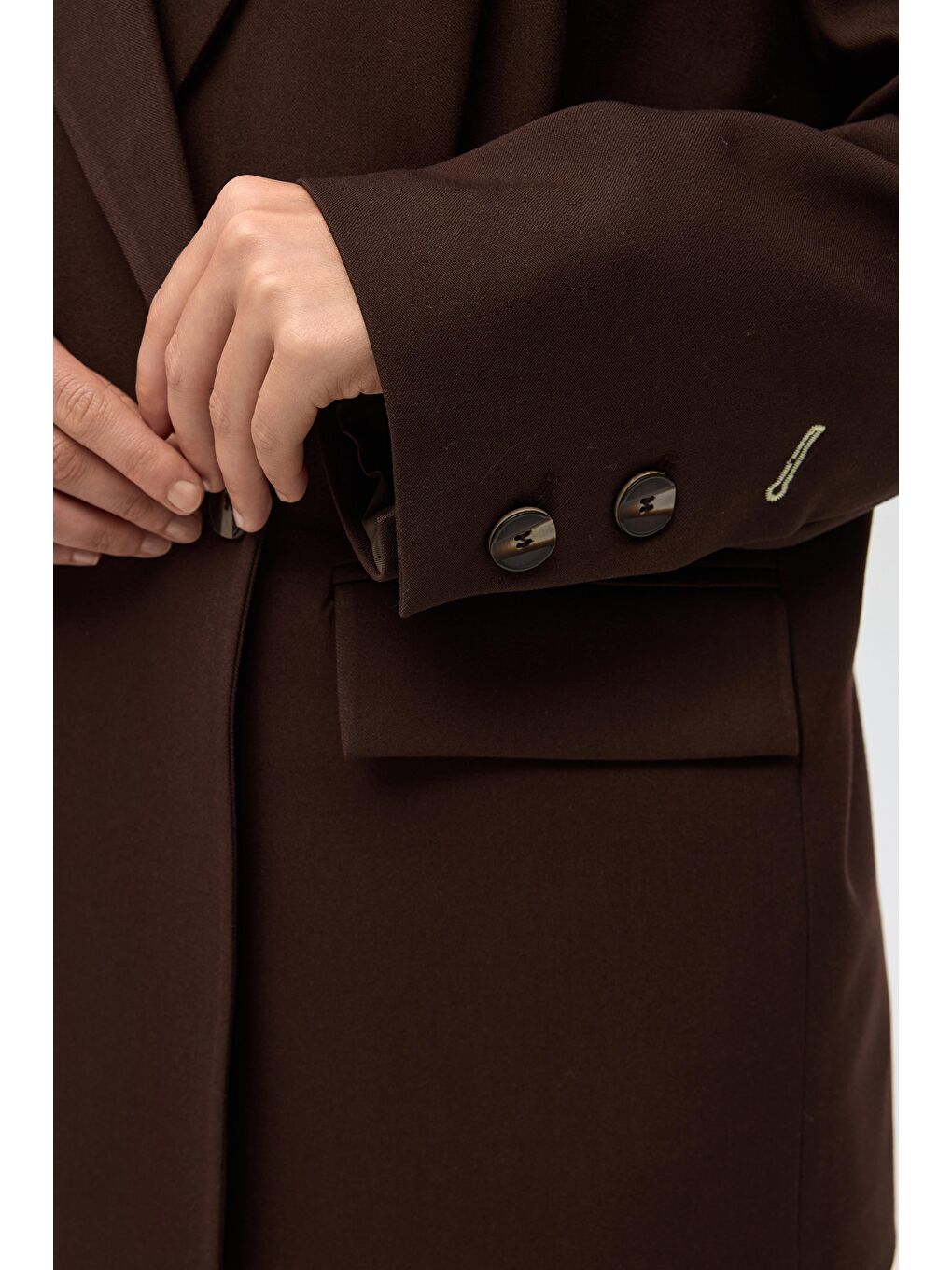Kahverengi Solvei Pile Detay Kahve Blazer-7