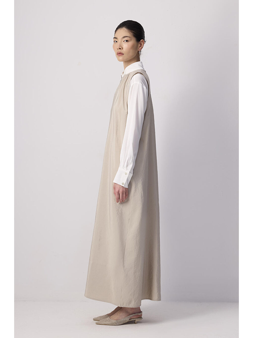 Bej Önü Fermuarlı Kupra Jile-2