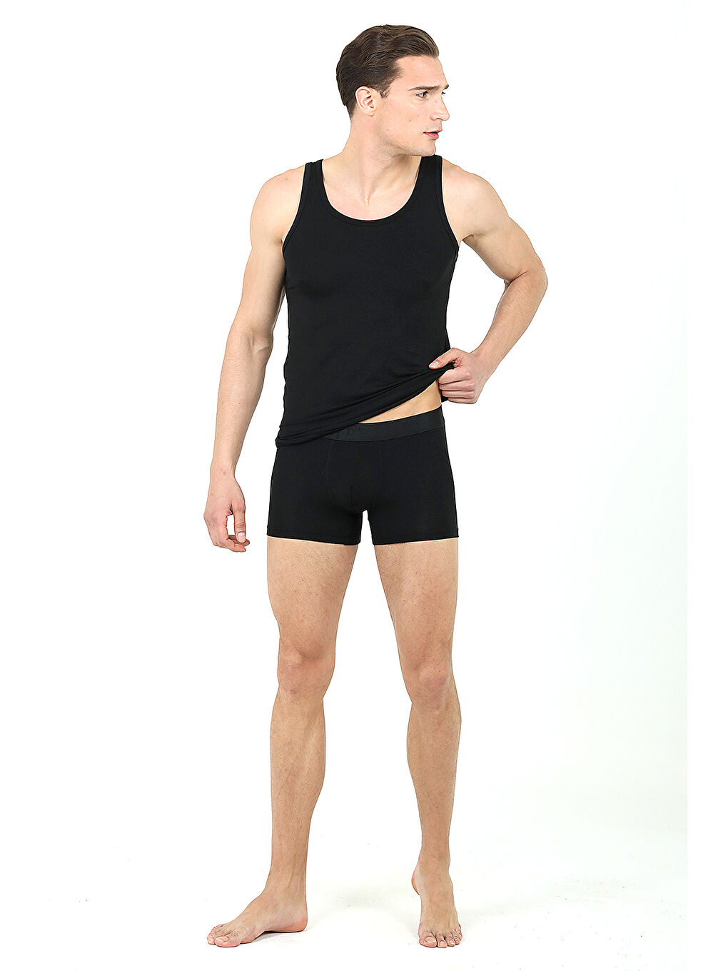 Siyah Boxer Atlet Set SİYAH