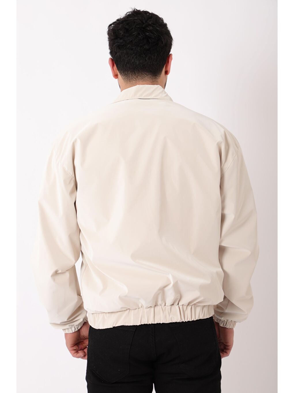 Bej Cep Kapaklı Demir Fermuarlı Dik Yaka Nova Mevsimlik Mont BL 1810_60328-4