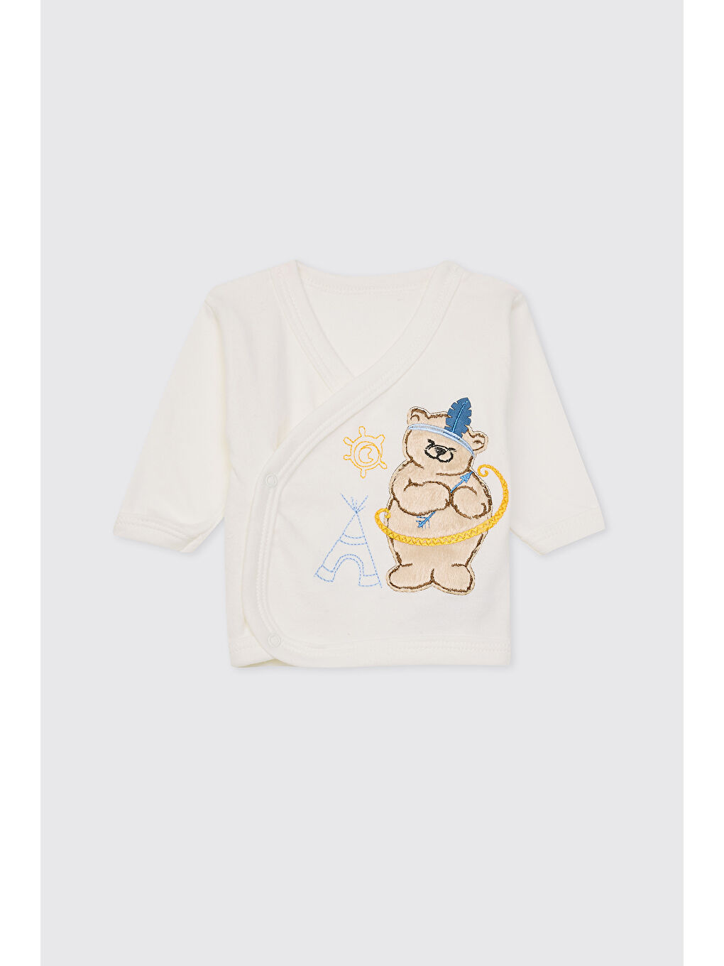 Yenidoğan Ayıcık Detaylı Ekru 5'li Hastane Çıkış Seti-7