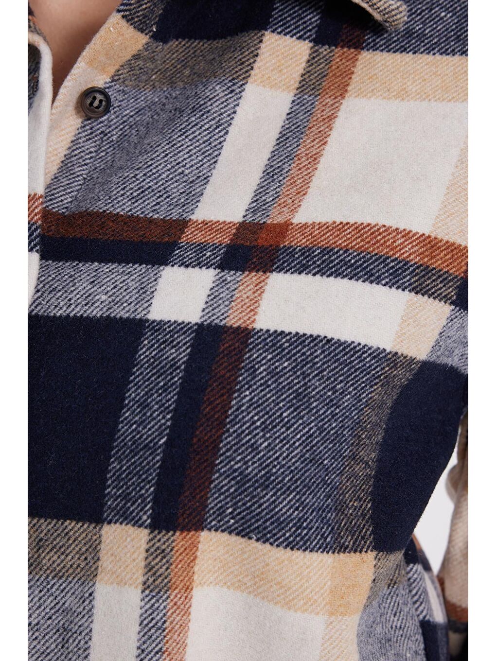 Karışık Kadın Oversize Geniş Kesim Oduncu Ekose Gömlek-6