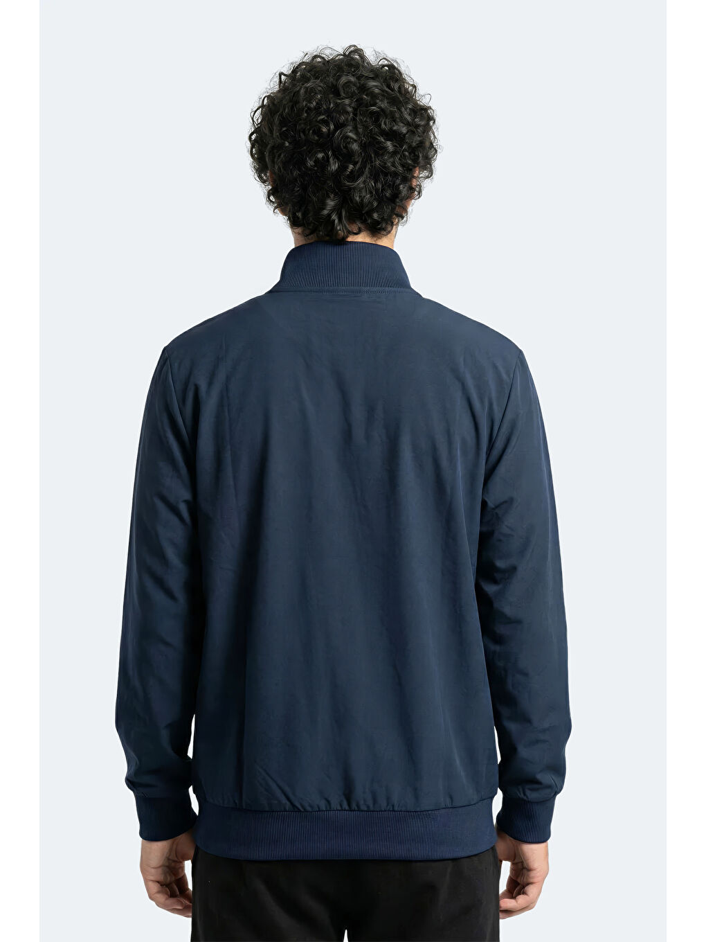 RENCOR Erkek Dik Yaka Fermuarlı Lacivert Sweatshırt-2