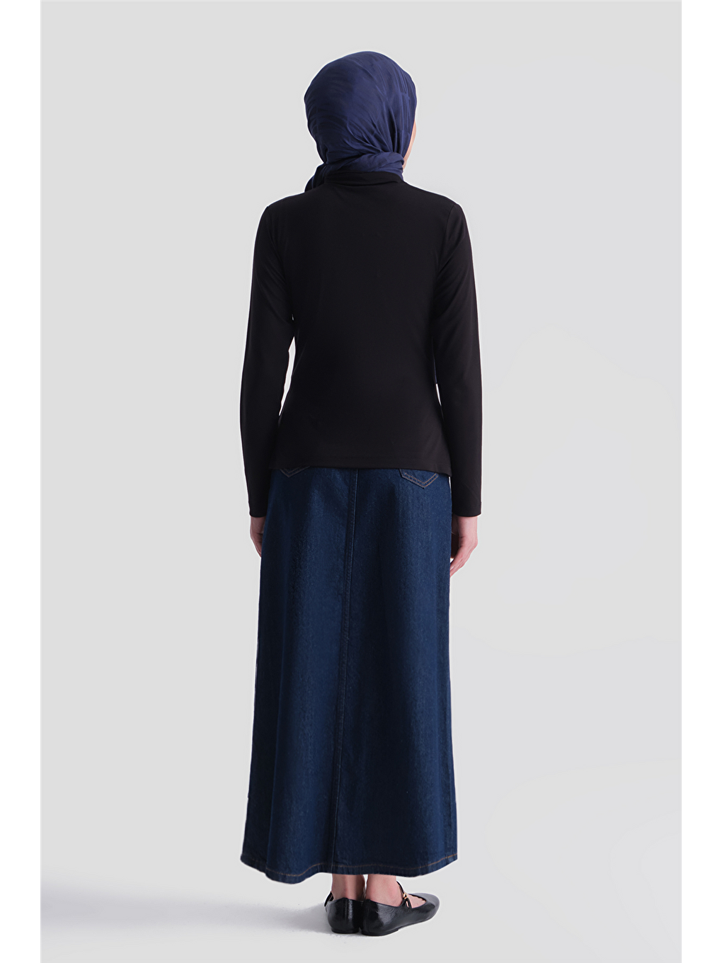 Degaje Yaka Örme Rayon Bluz Siyah-6