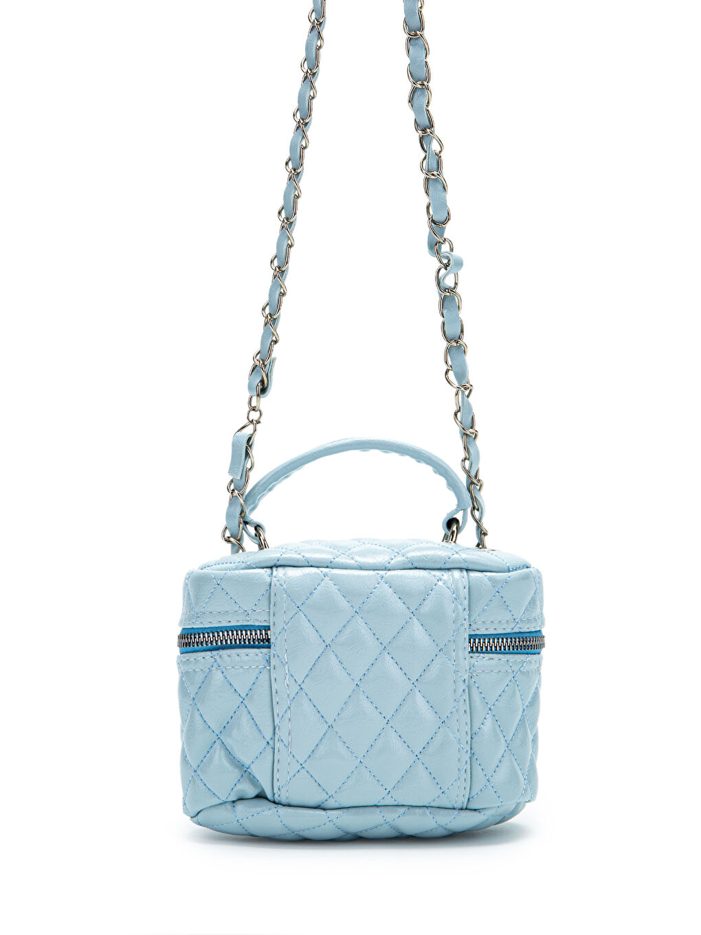 Suni Deri Almira Kadın Çapraz Çanta Bebe Mavi-3