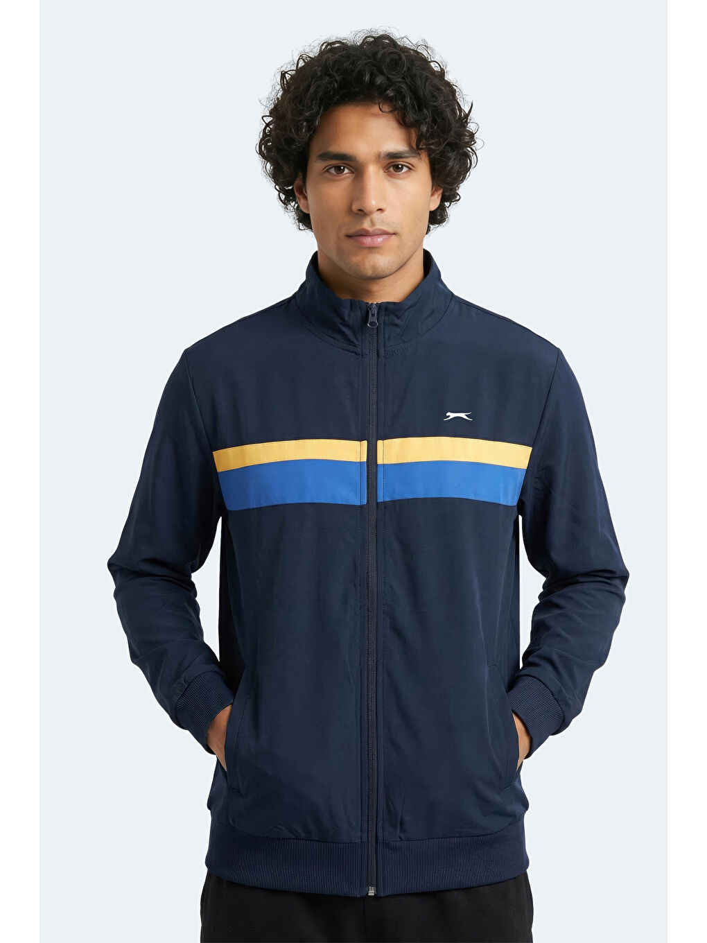 RENCOR Erkek Dik Yaka Fermuarlı Lacivert Sweatshırt-3