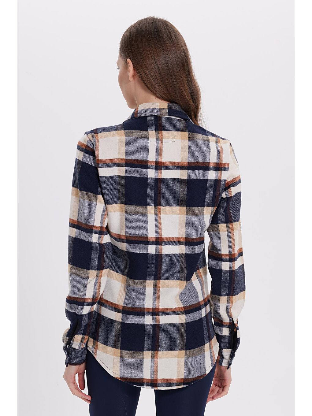 Karışık Kadın Oversize Geniş Kesim Oduncu Ekose Gömlek-7