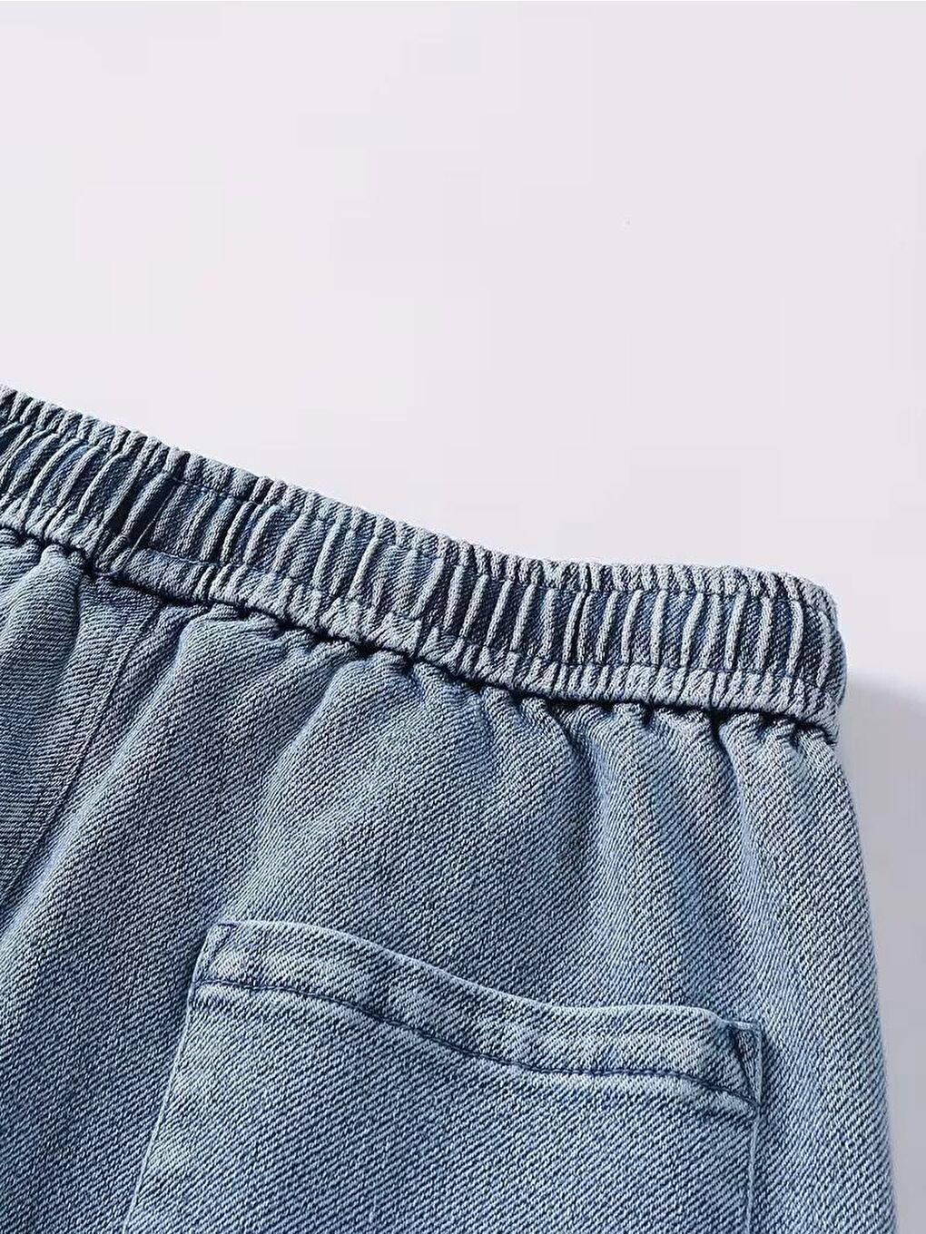 Mavi Vets Erkek Bağcıklı Beli Lastikli Yanı Parçalı Dama Desenli Bol Jean Pantolon-4